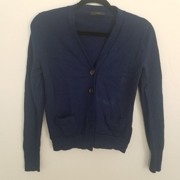 J.Crew Merino Wool V Neck Long Sleeve Cardigan Sweater Top - Picture 2 of 6